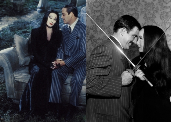 Gomez and Morticia Addams in the 1990 movie and in the 1960s television show