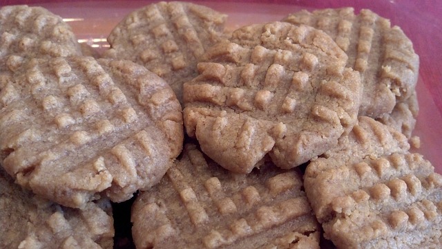 Plate full of peanut butter cookies