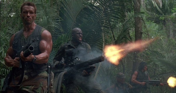 Humans in a tropical jungle in Predator