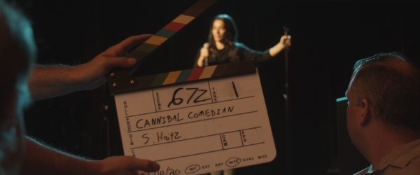 Cannibal Comedian clapper with S. Haitz written on it in the Director spot.