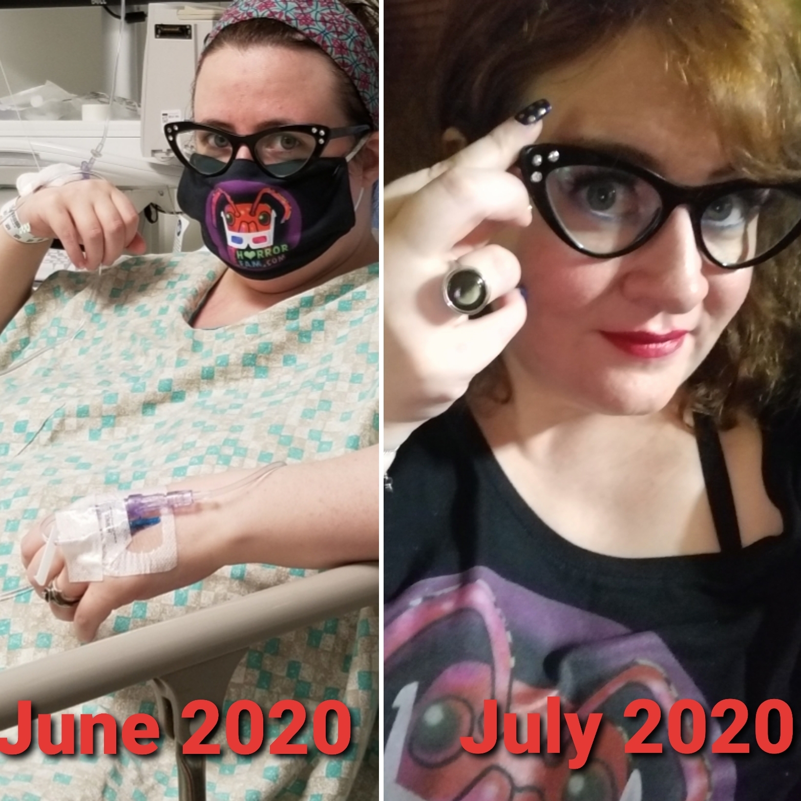 Lauren Spear in the ER vs Lauren Spear looking fine (June 2020 VS July 2020)