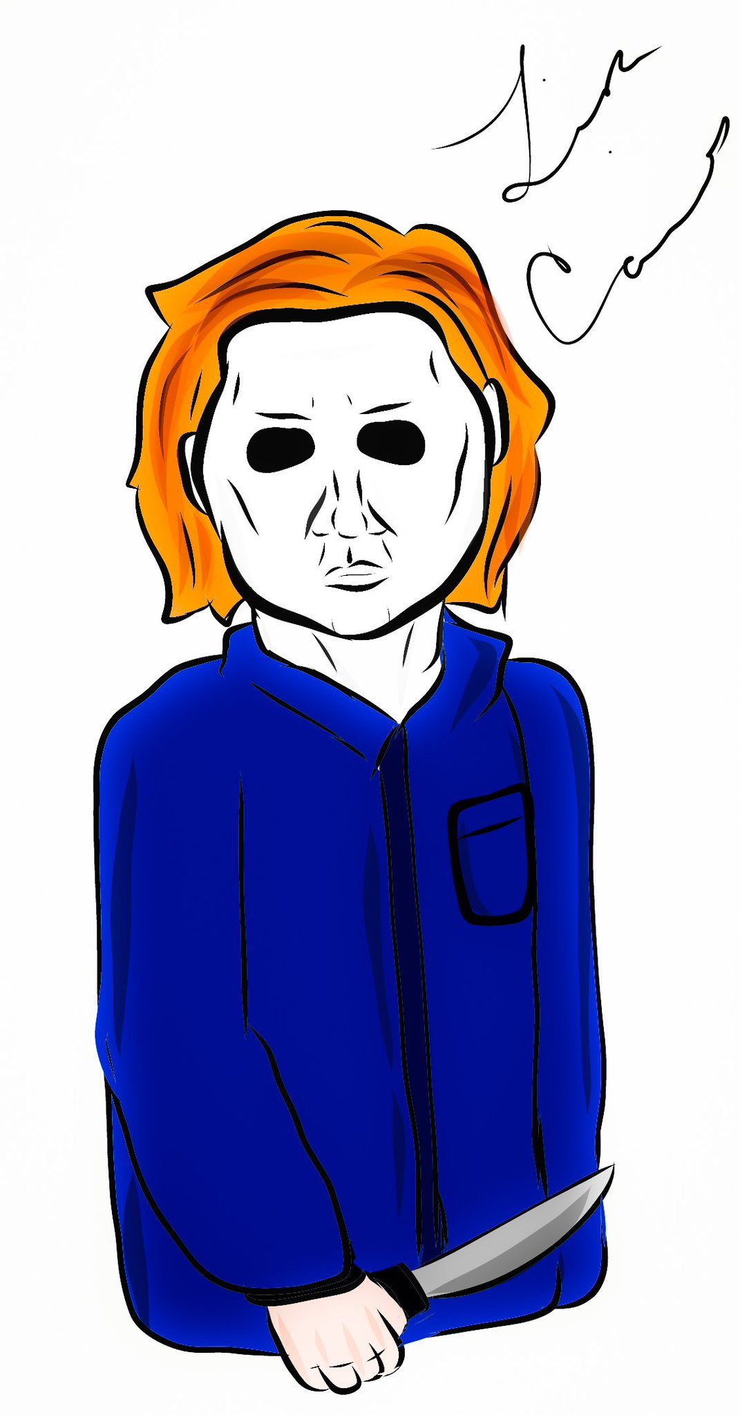Lisa Caines drawing of Craig as Michael Myers