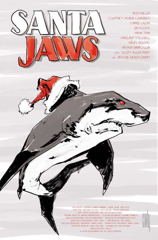 santa jaws 2018 christmas horror movie poster