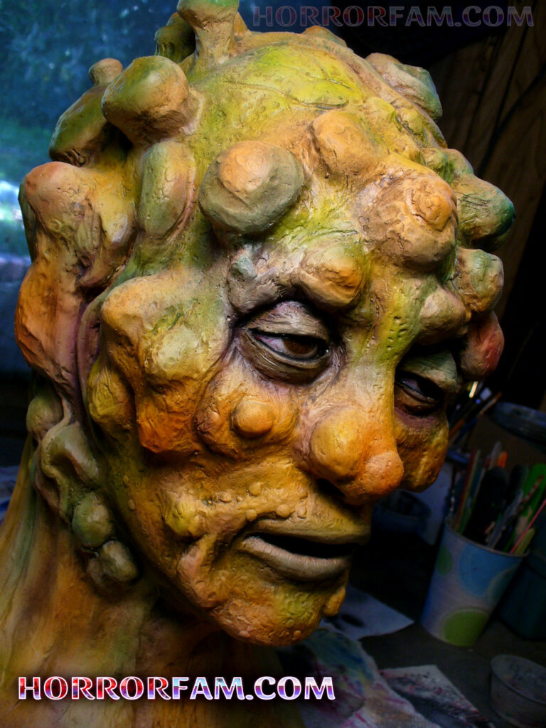 Latex mask of a mushroom man from Matango by Cathy Tharp c. 2013