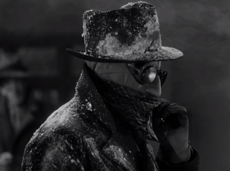 claude rains invisible man homburg hat snow scene