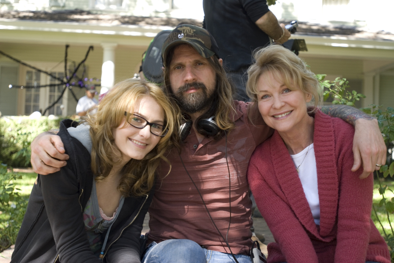 Rob Zombie and Scout Taylor-Compton with Dee Wallace - Halloween 2007 BTS