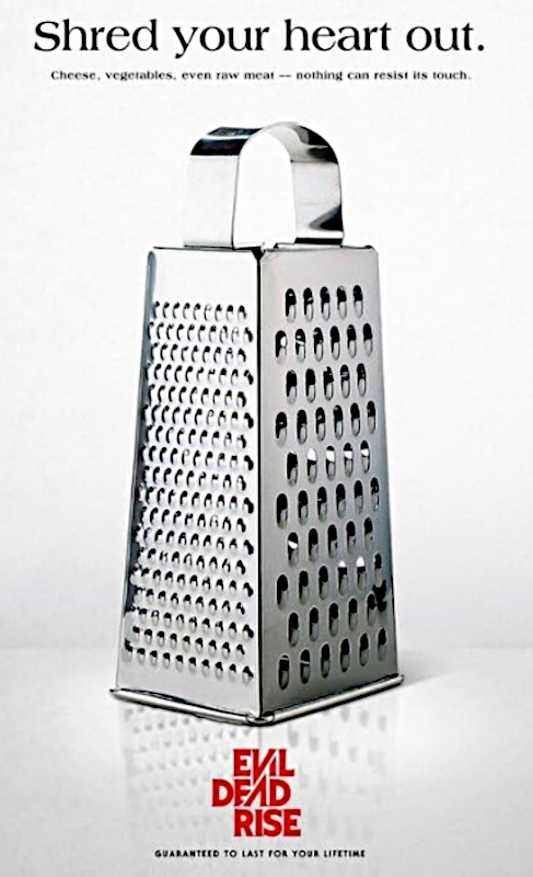 Evil Dead Rise cheese grater poster