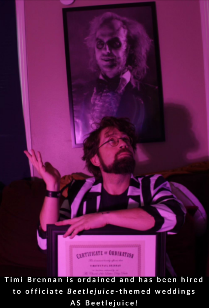 Beetlejuice officiate for themed wedding