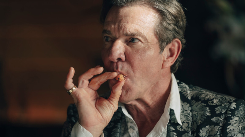 Harvey Dennis Quaid shrimp scene in The Substance