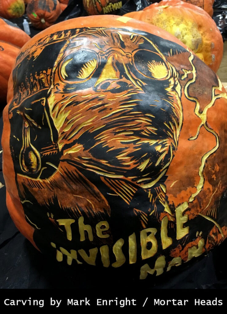 Invisible Man Pumpkin carving by Mark Enright