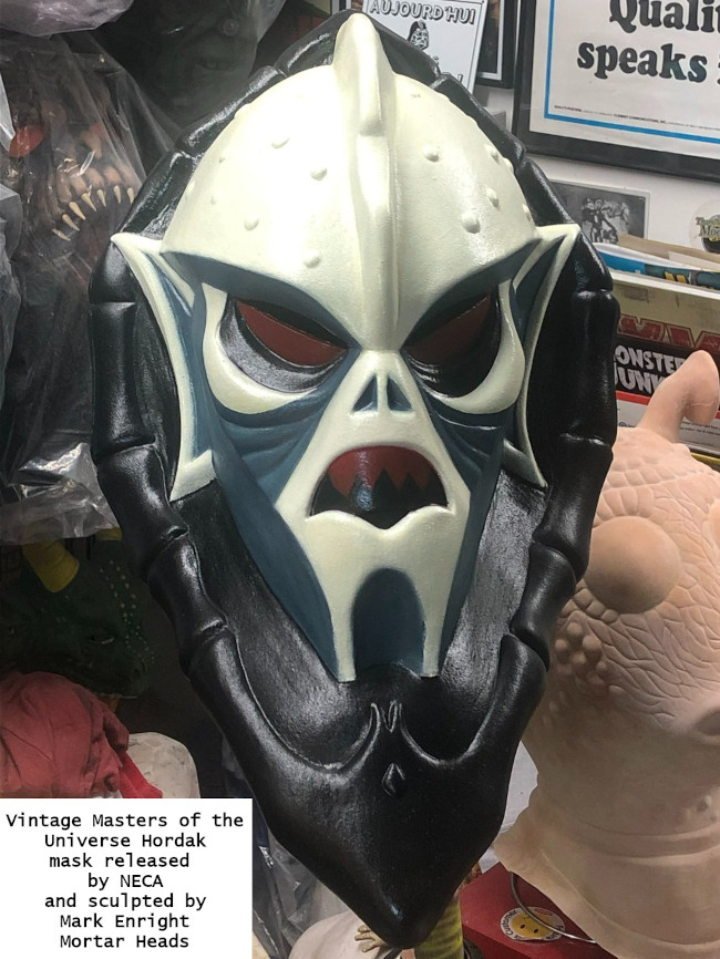 Vintage Hordak mask released by NECA sculpted by Mark Enright