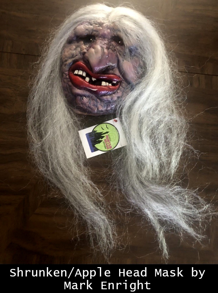 Shrunken apple head doll mask by mark enright mortar heads