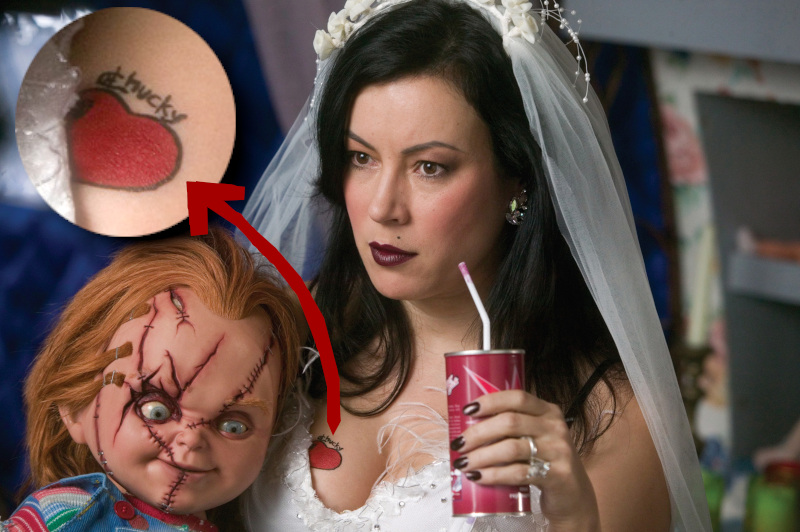 Seed of Chucky Tiffany tattoo closeup - HorrorFam.com Seed of Chucky Tiffany tattoo closeup
