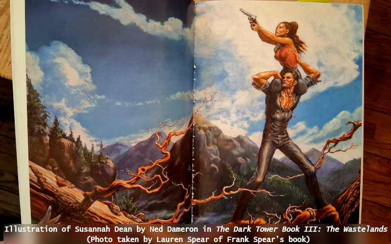 Illustration of Susannah Dean by Ned Dameron in The Dark Tower Book III: The Wastelands (Photo taken by Lauren Spear of Frank Spear's book)