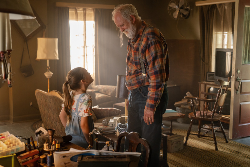 Jete Laurence as Ellie Creed with John Lithgow as Jud Crandall Pet Sematary 2019