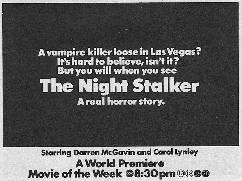 The Night Stalker 1972 ABC horror movie