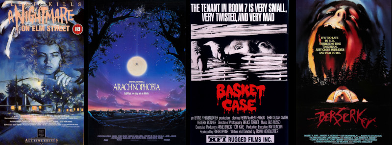 1 horror vhs covers NOES Arachnophobia Basket Case Berzerker