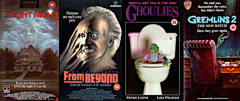 5 horror vhs covers fright night from beyond ghoulies gremlins 2