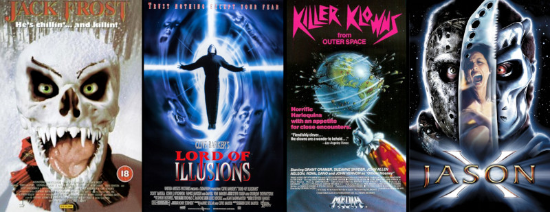 7 horror vhs covers jack frost lord of illusions killer klowns jason x