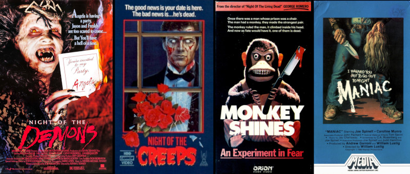 8 horror vhs covers night of the demons night of the creeps monkey shines maniac